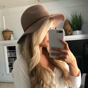 Taupe , semi floppy hat